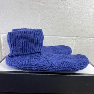 Bombas Gripper Slipper Sherpa Lined Blue Comfort Boots Pull On Womens 9.5 Large